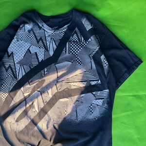 Large 90s Y2K Alpinestars Black Graphic T Shirt Vtg Abstract Print Short Sleeve